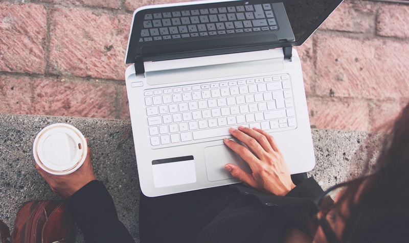 Woman laptop stock photo