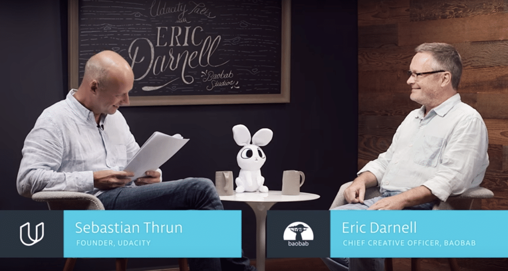 Sebastian Thrun, Eric Darnell, Udacity Talks