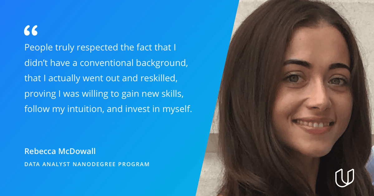 Data Analyst Rebecca McDowall Udacity graduate
