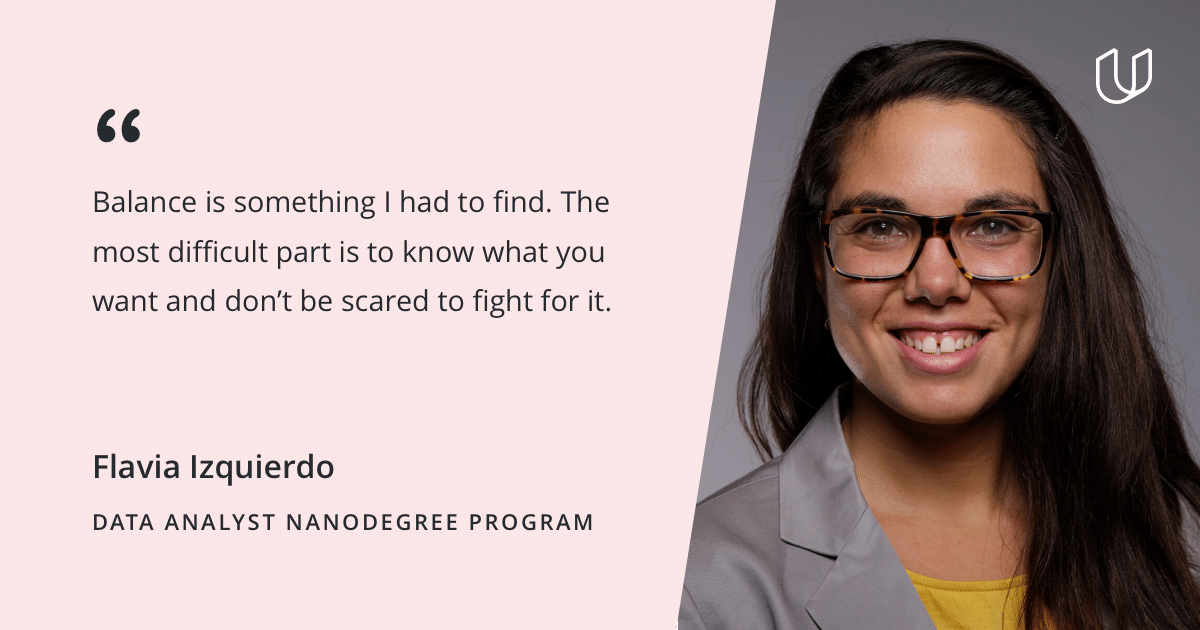Udacity student Flavia Izquierdo quote