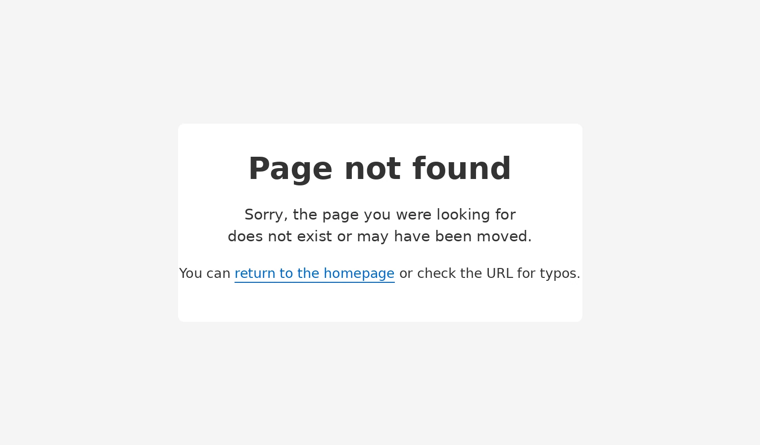 Custom HTML 404 error page styled with CSS showing a page not found message and homepage link