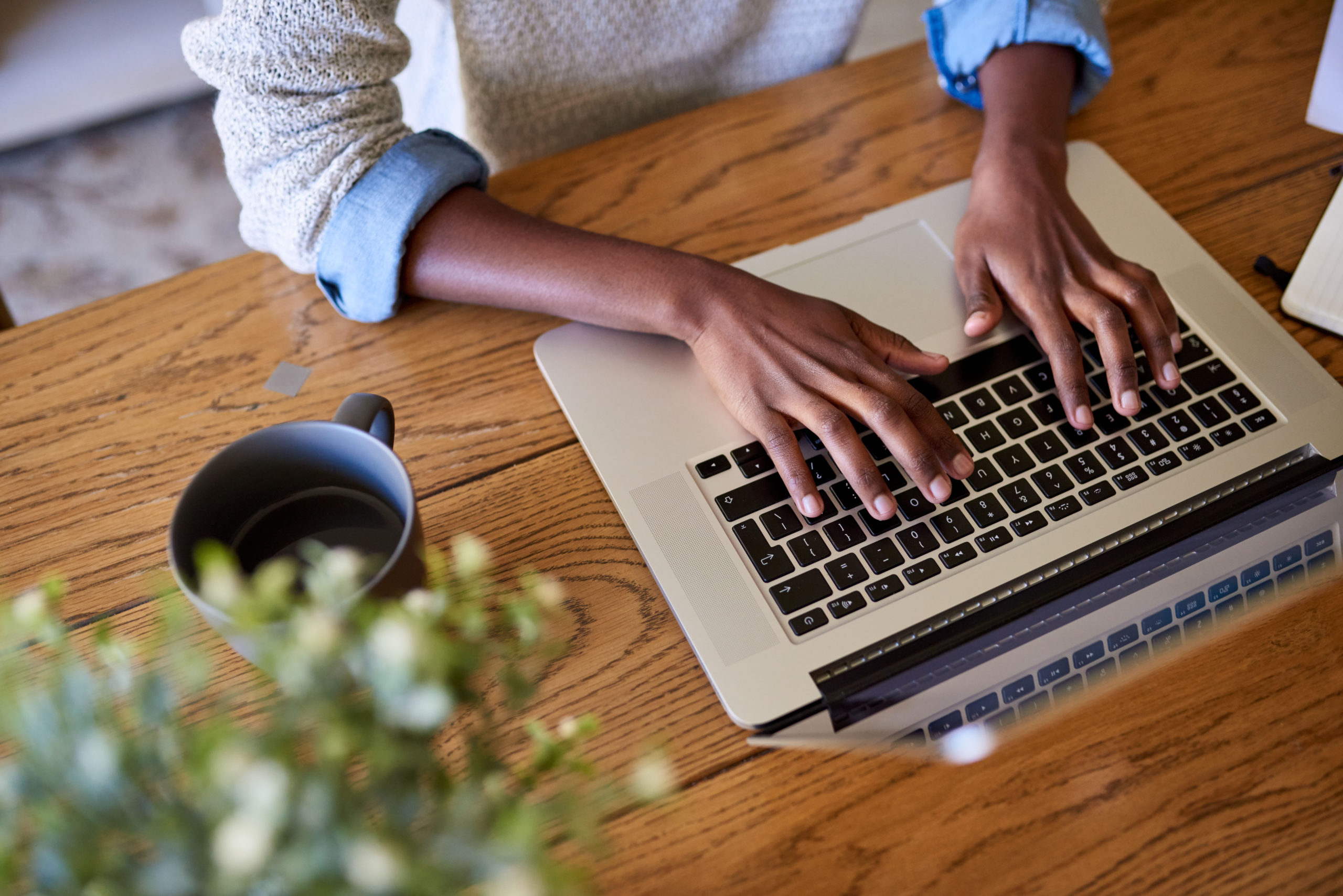Black Person On Computer